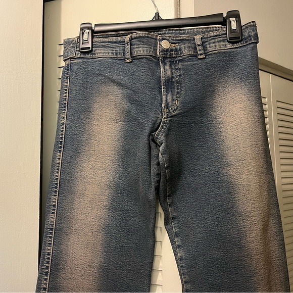 Luly K Stretch Low-Rise Bootcut Jean, Size 4 Tall with Criss-Cross Lacing - Picture 2 of 7